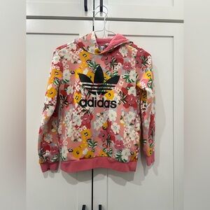 Adidas Her Studio London Youth size 9-10 (small) Girls Floral Pink Hoodie